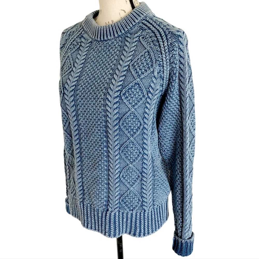 L.L. Bean Blue Cable Knit Sweater - Picture 8 of 13